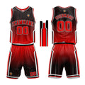 Custom Basketball Jersey Uniform Suit Printed Your Logo Name Number Black-Red