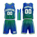 Custom Basketball Jersey Uniform Suit Printed Your Logo Name Number Royal-Green