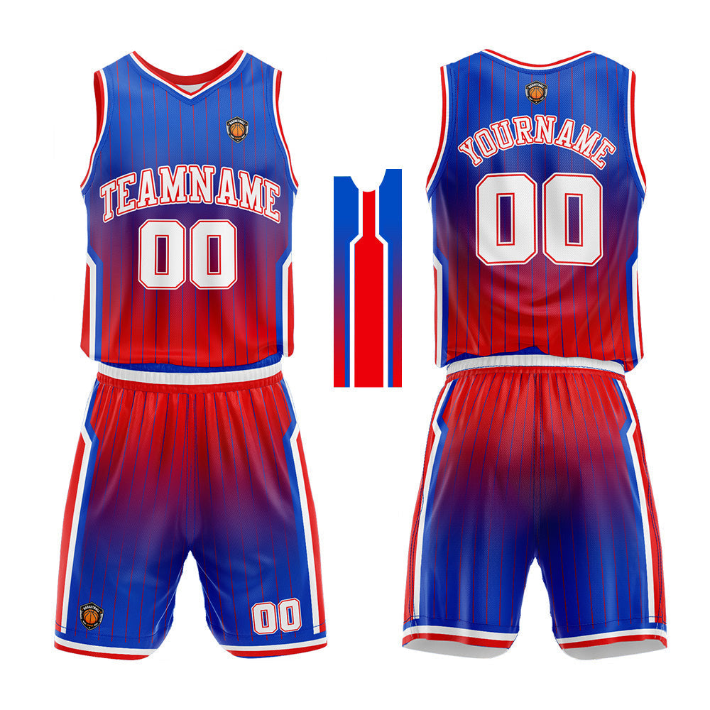 Custom Basketball Jersey Uniform Suit Printed Your Logo Name Number Royal-Red