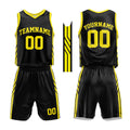 Custom Basketball Jersey Uniform Suit Printed Your Logo Name Number Black-Yellow