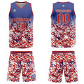 Custom Blue Red White Basketball Jersey Uniform Suit Printed Your Logo Name Number