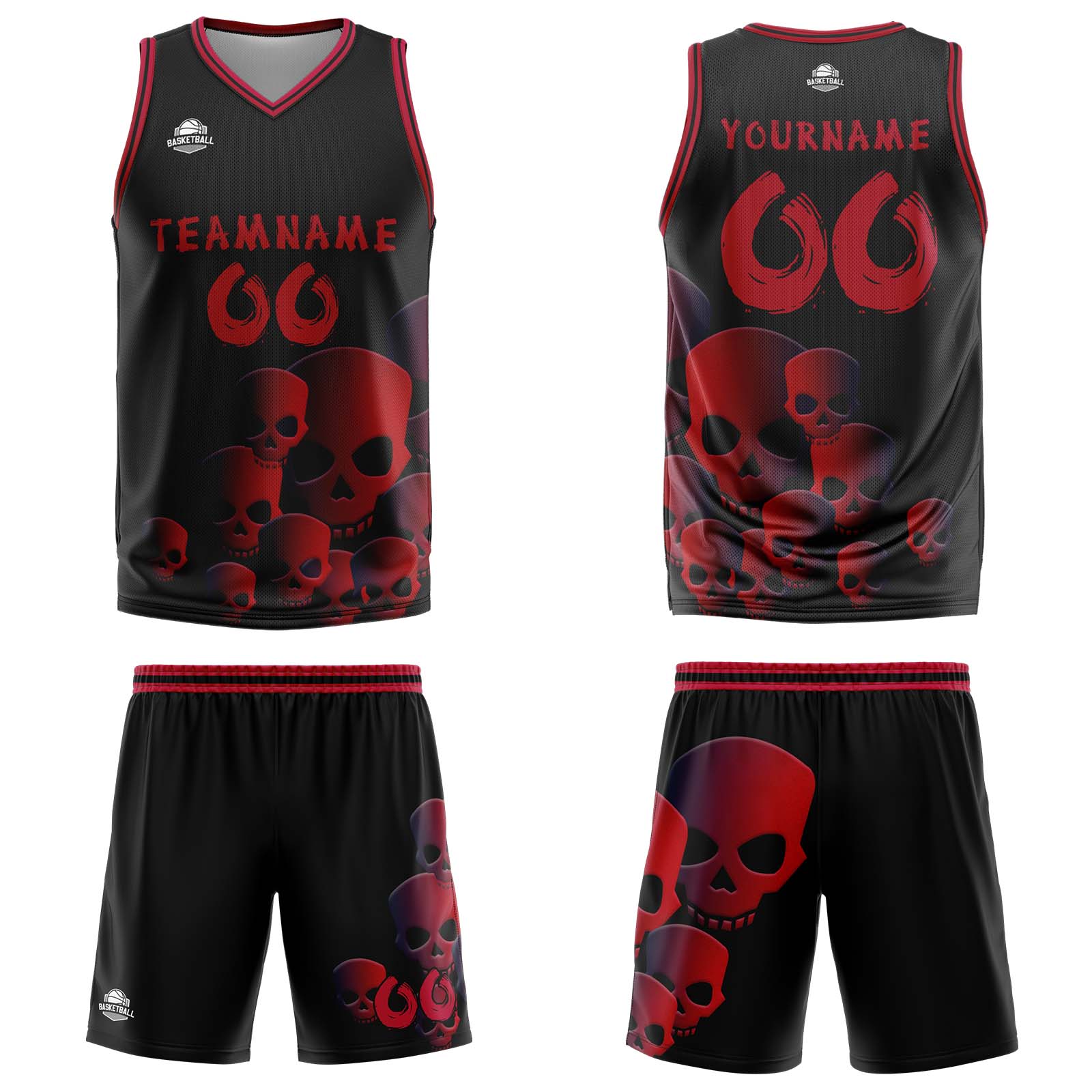 Custom Fluid Red Basketball Jersey Uniform Suit Printed Your Logo Name Number