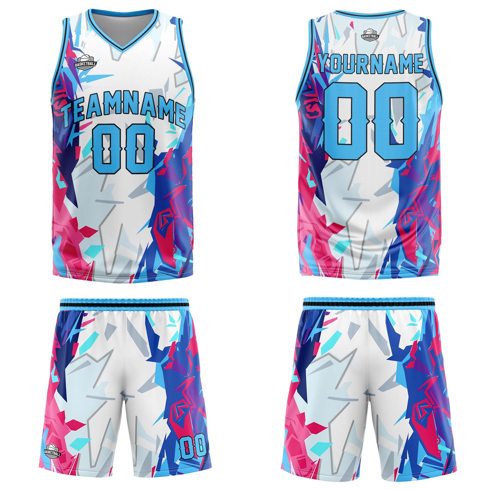 Custom Light Blue Basketball Jersey Uniform Suit Printed Your Logo Name Number