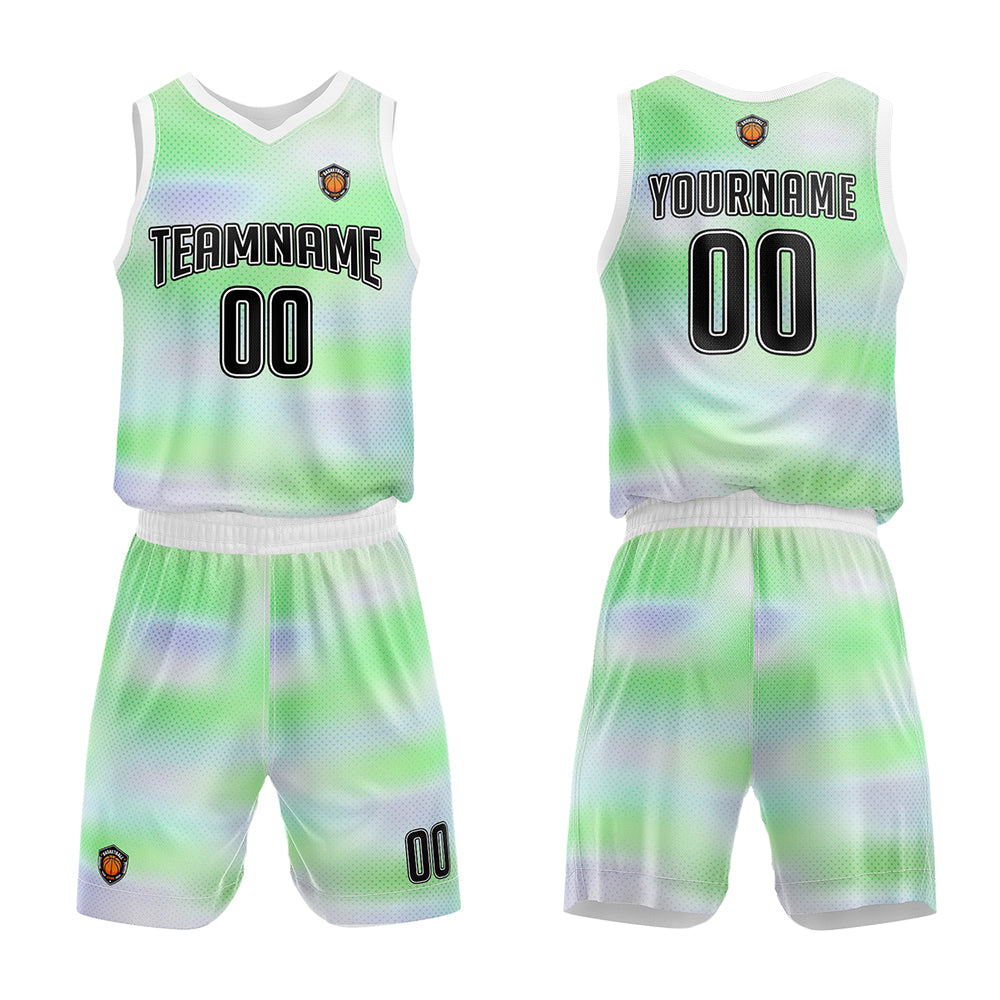 Custom Basketball Jersey Uniform Suit Printed Your Logo Name Number Green