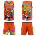 Custom Orange Basketball Jersey Uniform Suit Printed Your Logo Name Number
