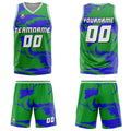 Custom Tie-dye Green Blue Basketball Jersey Uniform Suit Printed Your Logo Name Number