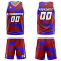 Custom Tie-dye Red Royal Basketball Jersey Uniform Suit Printed Your Logo Name Number