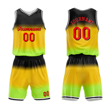 Custom Basketball Jersey Uniform Suit Printed Your Logo Name Number Gradient-Yellow