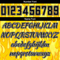 Custom Basketball Jersey Uniform Suit Printed Your Logo Name Number Flame&Yellow