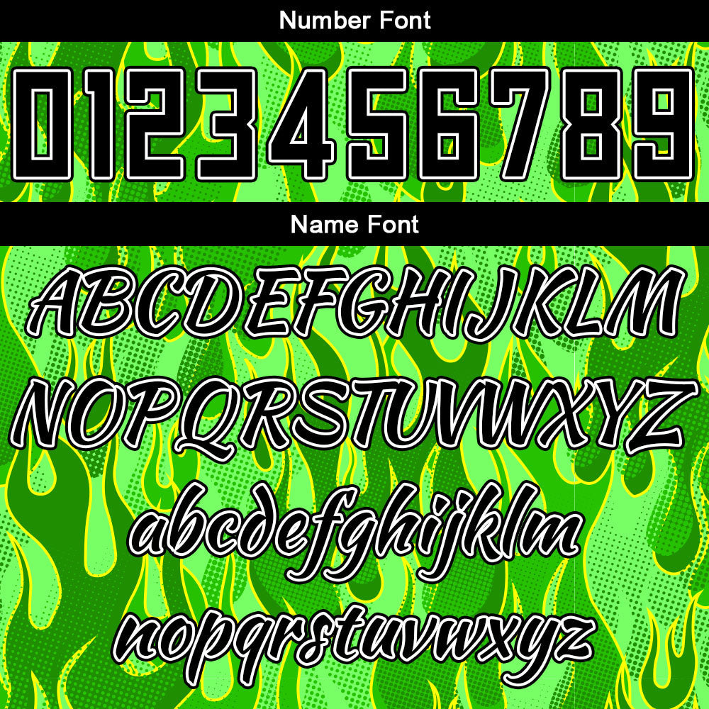 Custom Basketball Jersey Uniform Suit Printed Your Logo Name Number Flame&Green