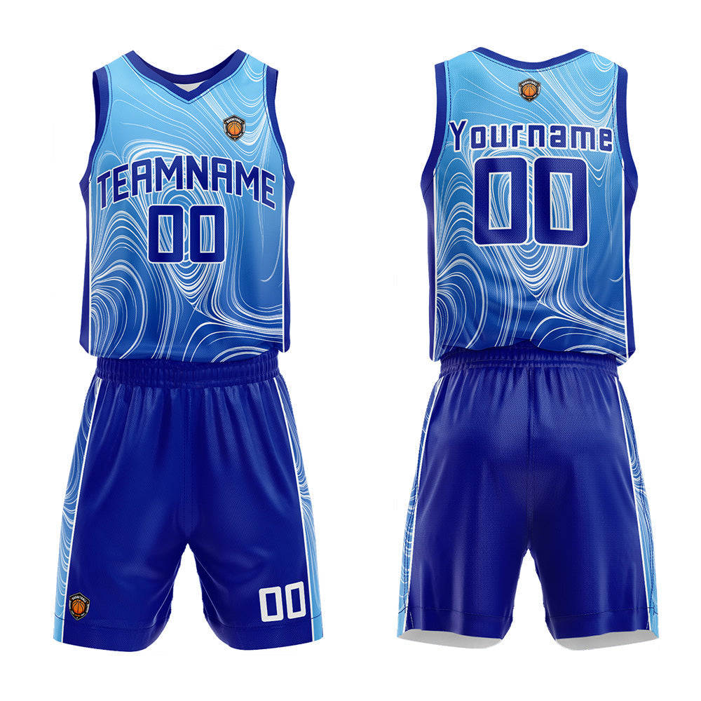Custom Basketball Jersey Uniform Suit Printed Your Logo Name Number Royal