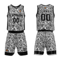 Custom Basketball Jersey Uniform Suit Printed Your Logo Name Number White-Black