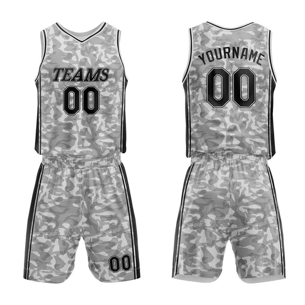Custom Basketball Jersey Uniform Suit Printed Your Logo Name Number Gray