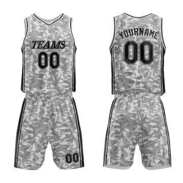 Custom Basketball Jersey Uniform Suit Printed Your Logo Name Number Gray