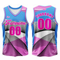 Custom Blue Pink Basketball Jersey Uniform Suit Printed Your Logo Name Number