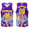 Custom Purple Basketball Jersey Uniform Suit Printed Your Logo Name Number