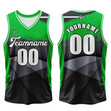Custom Black Green Basketball Jersey Uniform Suit Printed Your Logo Name Number