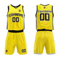 Custom Basketball Jersey Uniform Suit Printed Your Logo Name Number Yellow