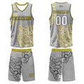 Custom Gray Yellow Basketball Jersey Uniform Suit Printed Your Logo Name Number
