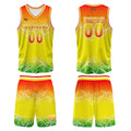 Custom Orange Yellow Basketball Jersey Uniform Suit Printed Your Logo Name Number