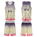 Custom Purple Flesh Color Basketball Jersey Uniform Suit Printed Your Logo Name Number