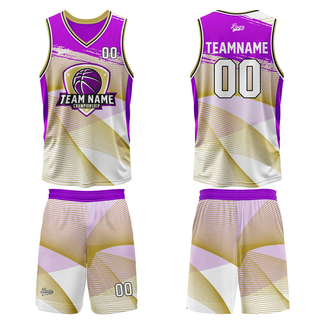 Custom Purple Basketball Jersey Uniform Suit Printed Your Logo Name Number