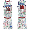 Custom White Red Basketball Jersey Uniform Suit Printed Your Logo Name Number