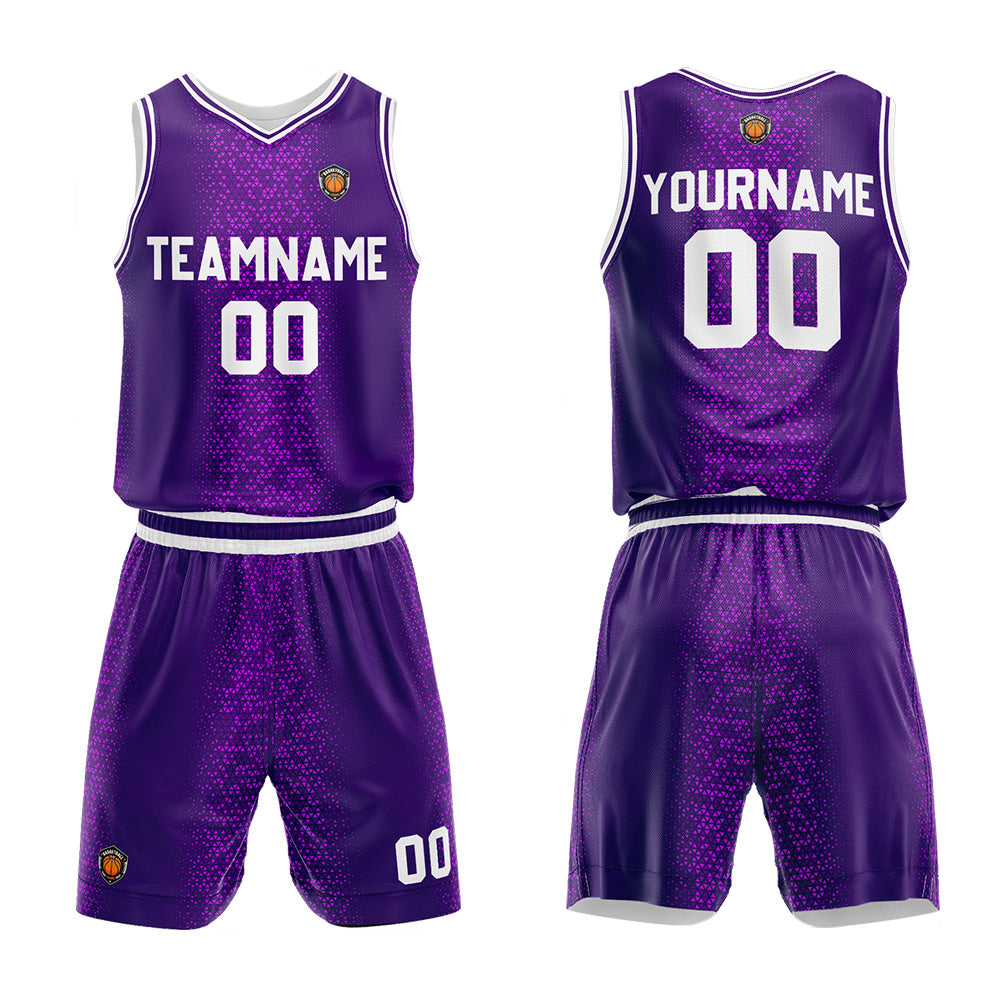 Custom Basketball Jersey Uniform Suit Printed Your Logo Name Number Purple