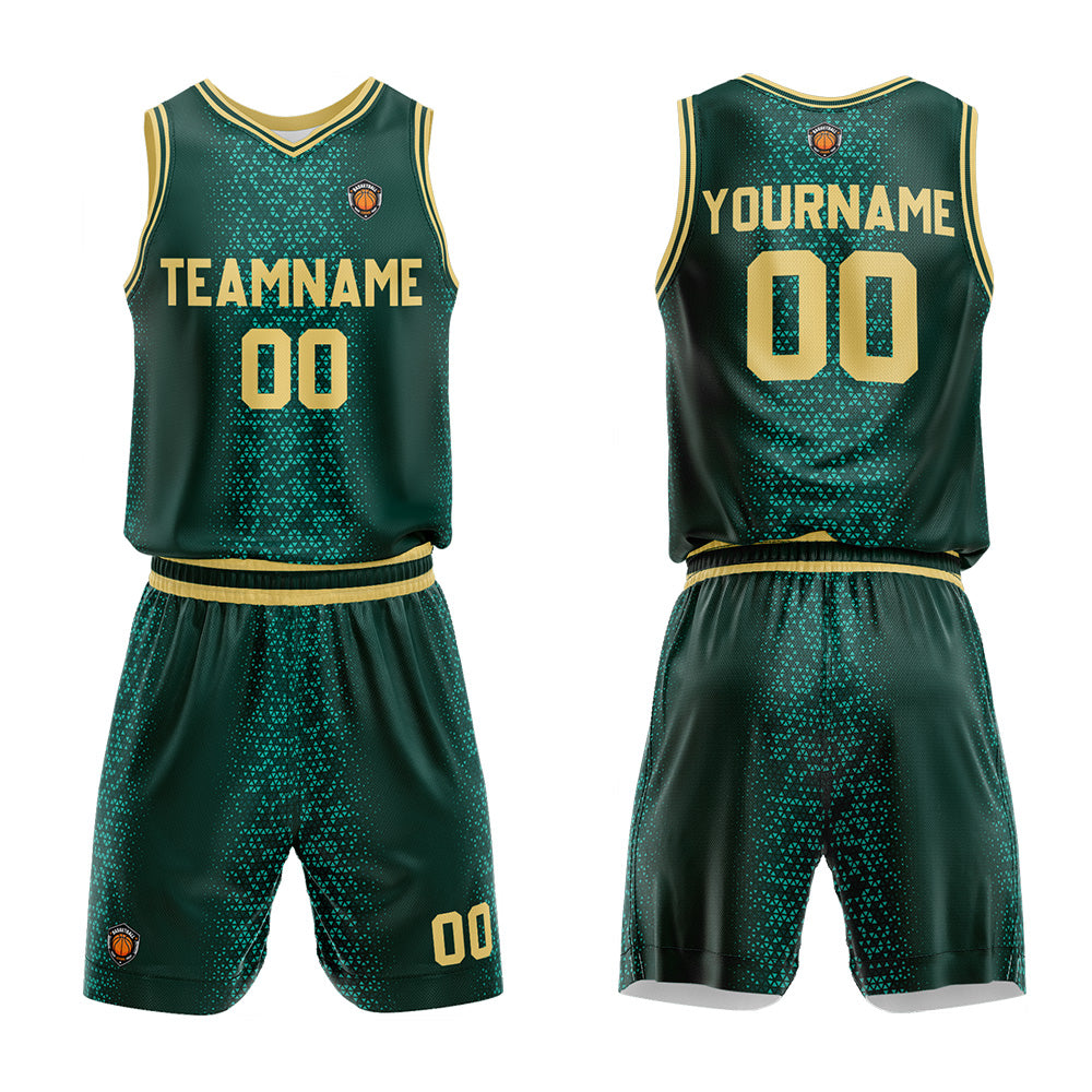 Custom Basketball Jersey Uniform Suit Printed Your Logo Name Number Green