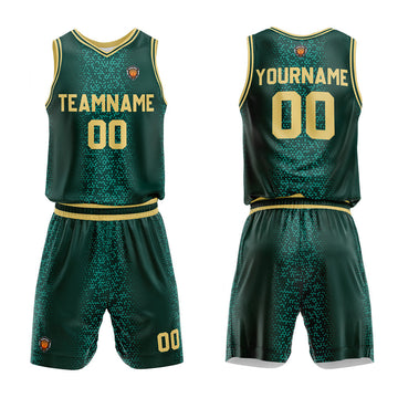 Custom Basketball Jersey Uniform Suit Printed Your Logo Name Number Green