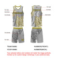 Custom Gray Yellow Basketball Jersey Uniform Suit Printed Your Logo Name Number