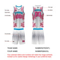 Custom White Pink Basketball Jersey Uniform Suit Printed Your Logo Name Number