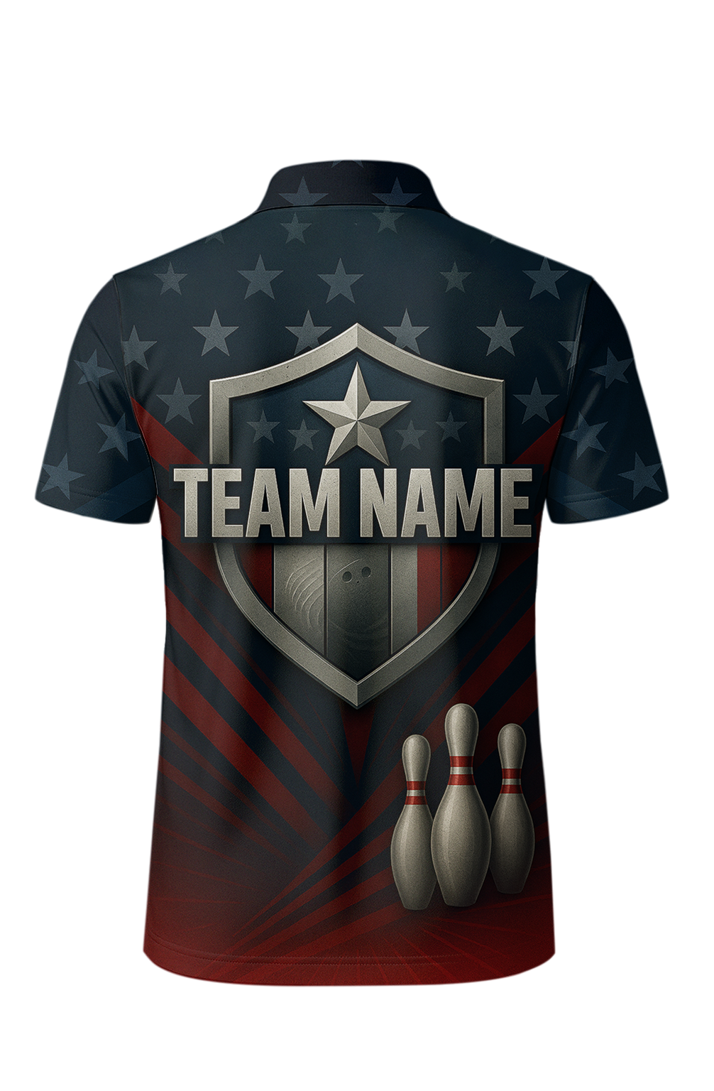 American Flag Shield Emblem Bowling Jersey