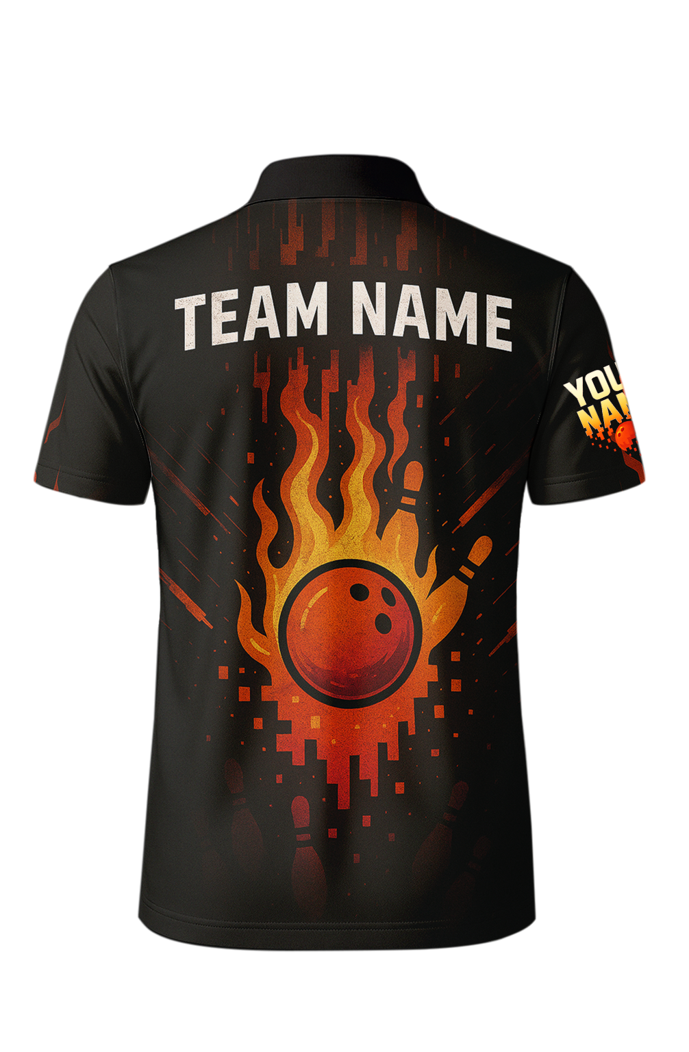Fiery Flames Pixel Energy Bowling Jersey