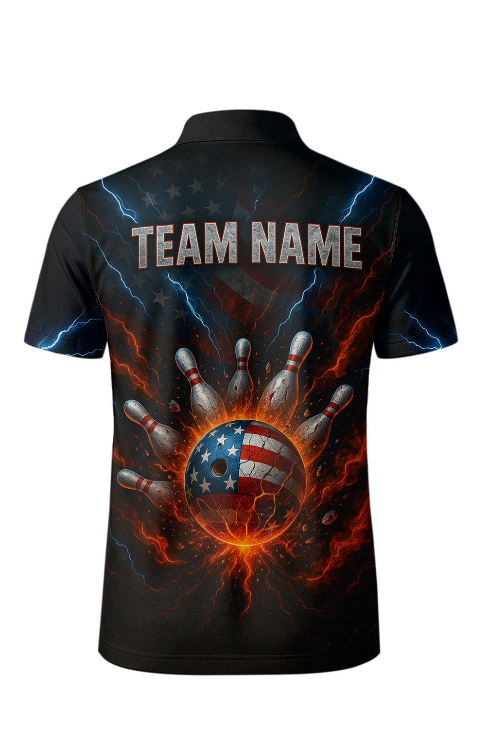 Patriotic Lightning Explosion Strike Bowling Jersey