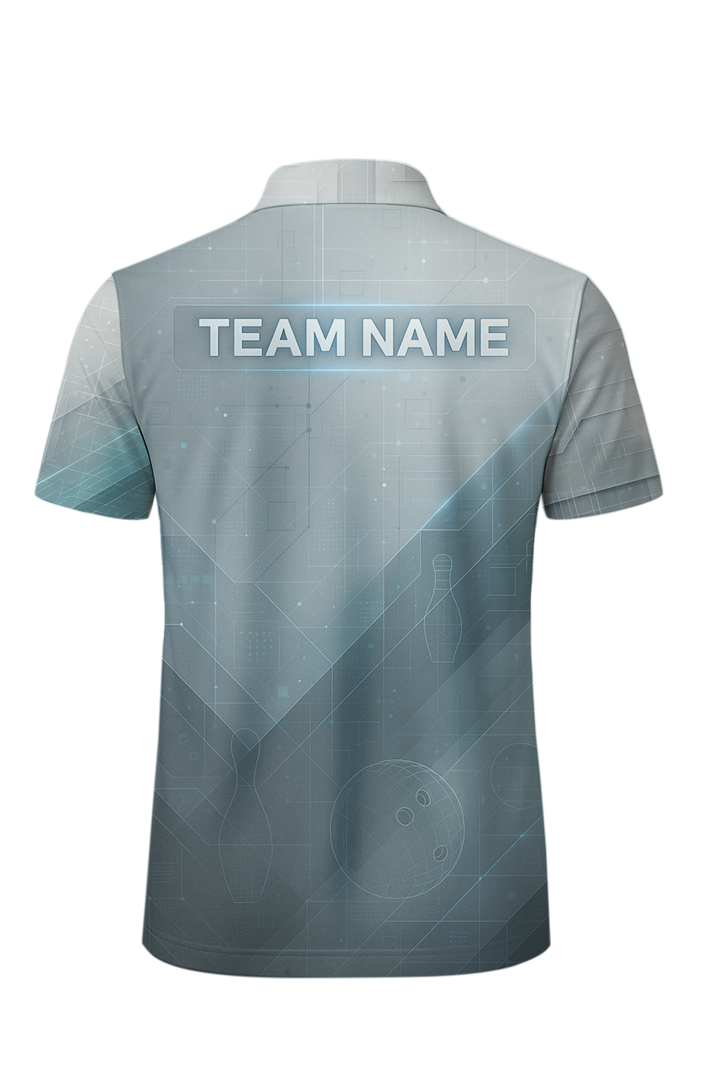 Futuristic Digital Grid Glow Bowling Jersey