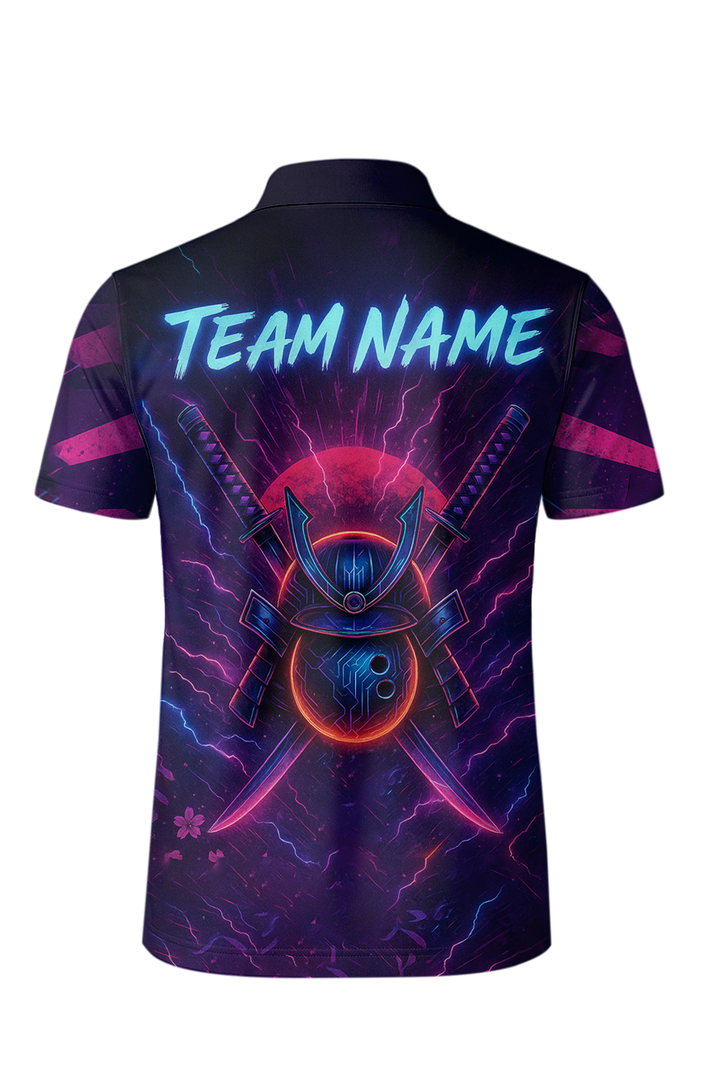 Neon Cyber Samurai Strike Bowling Jersey