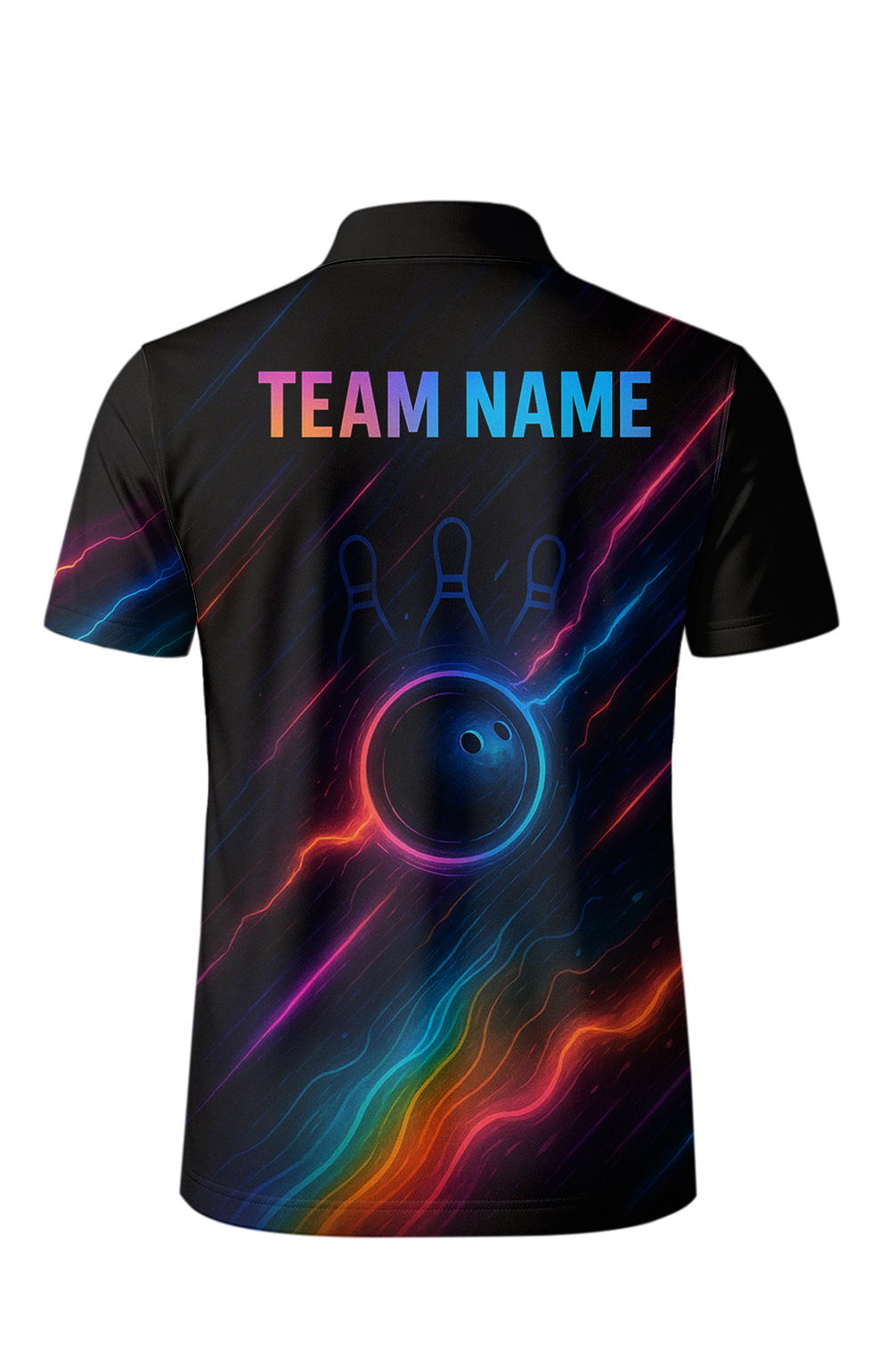 Energetic Neon Vortex Swirl Bowling Jersey