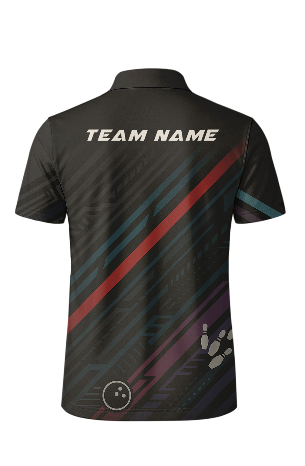 Modern Geometric Angular Stripes Bowling Jersey