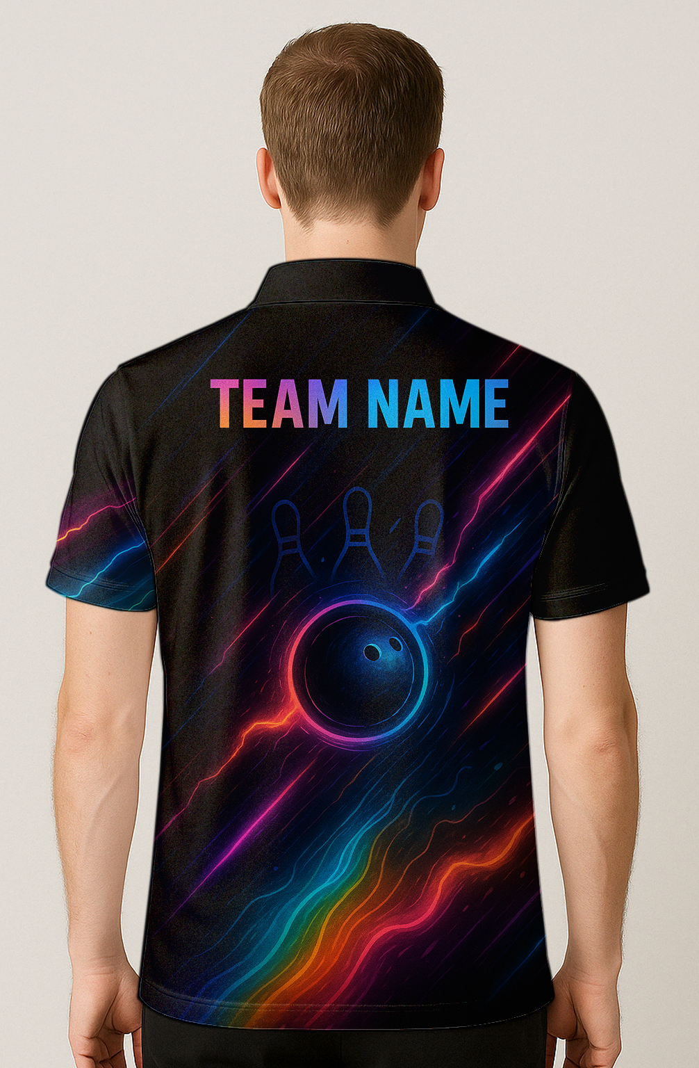 Energetic Neon Vortex Swirl Bowling Jersey
