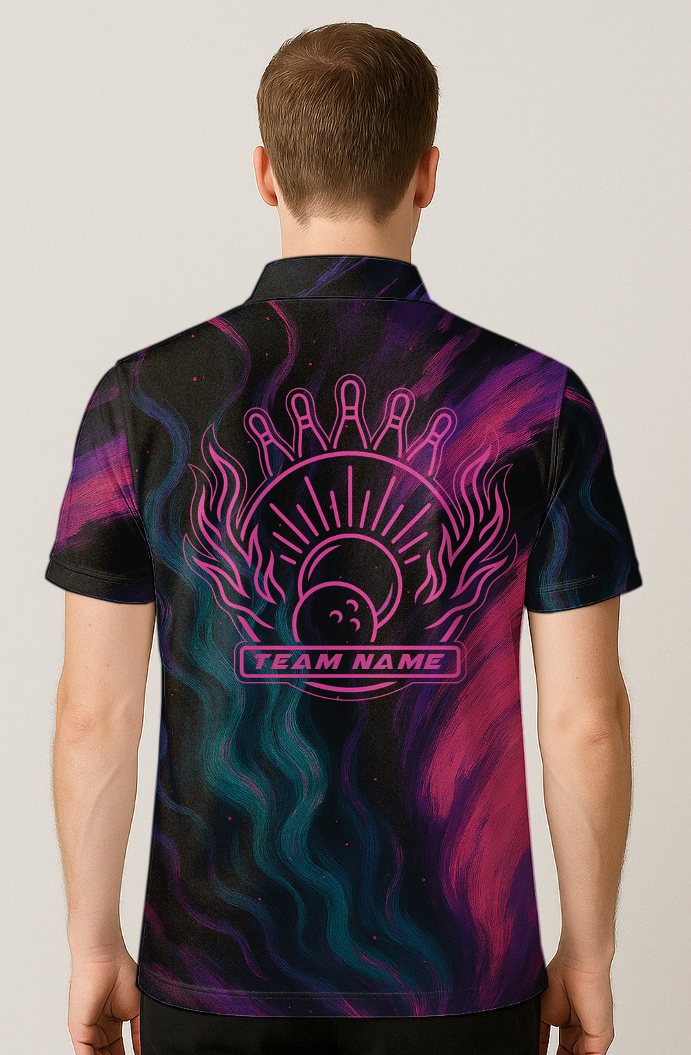 Energetic Purple Swirls Abstract Bowling Jersey