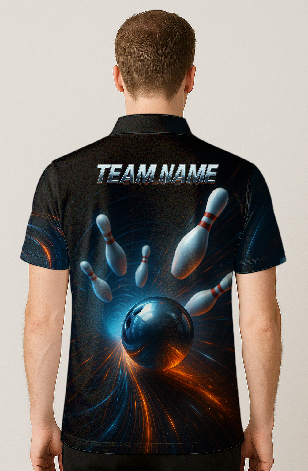 Cosmic Vortex Energy Trails Bowling Jersey