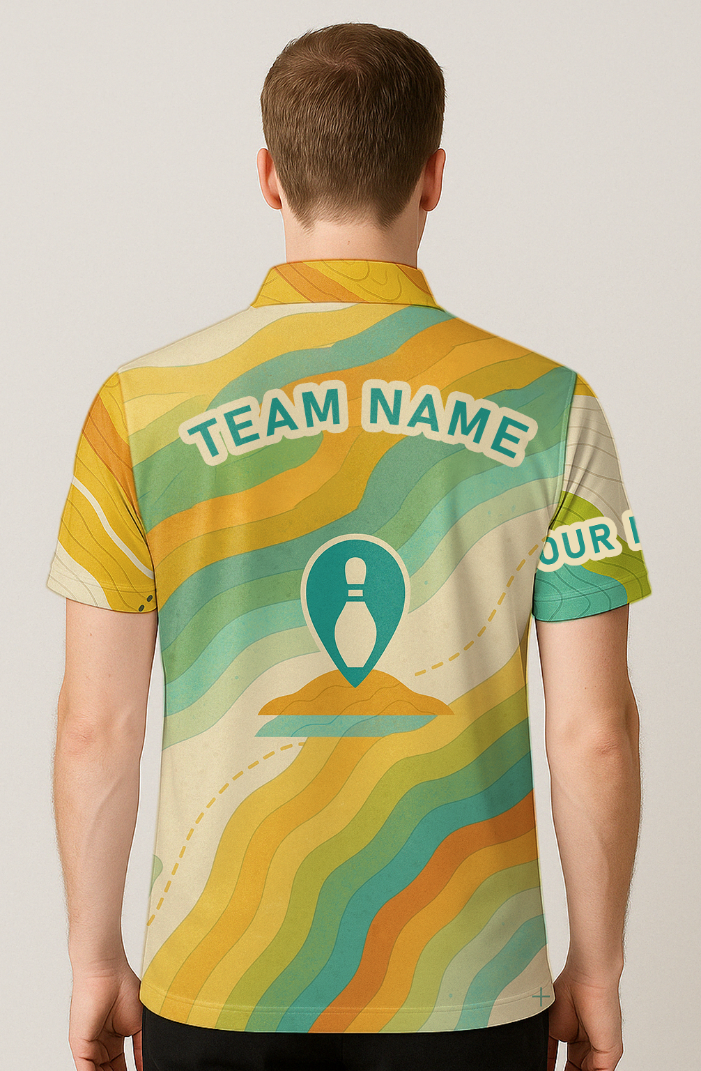 Vintage Contour Map Trail Bowling Jersey
