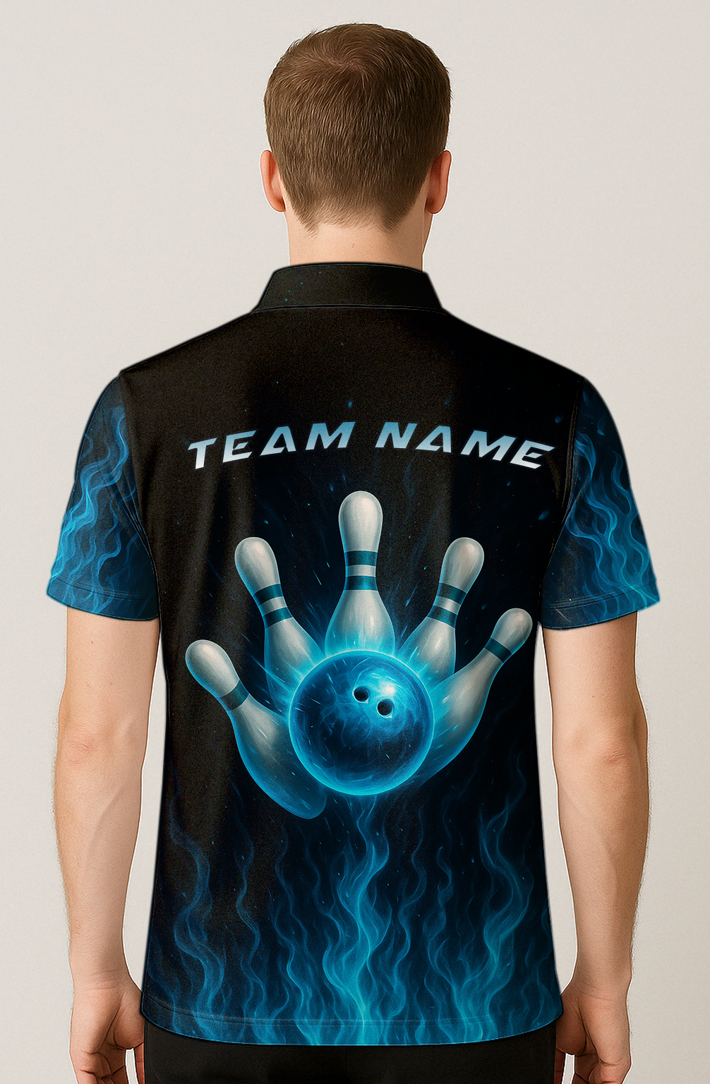 Intense Blue Flame Strike Bowling Jersey