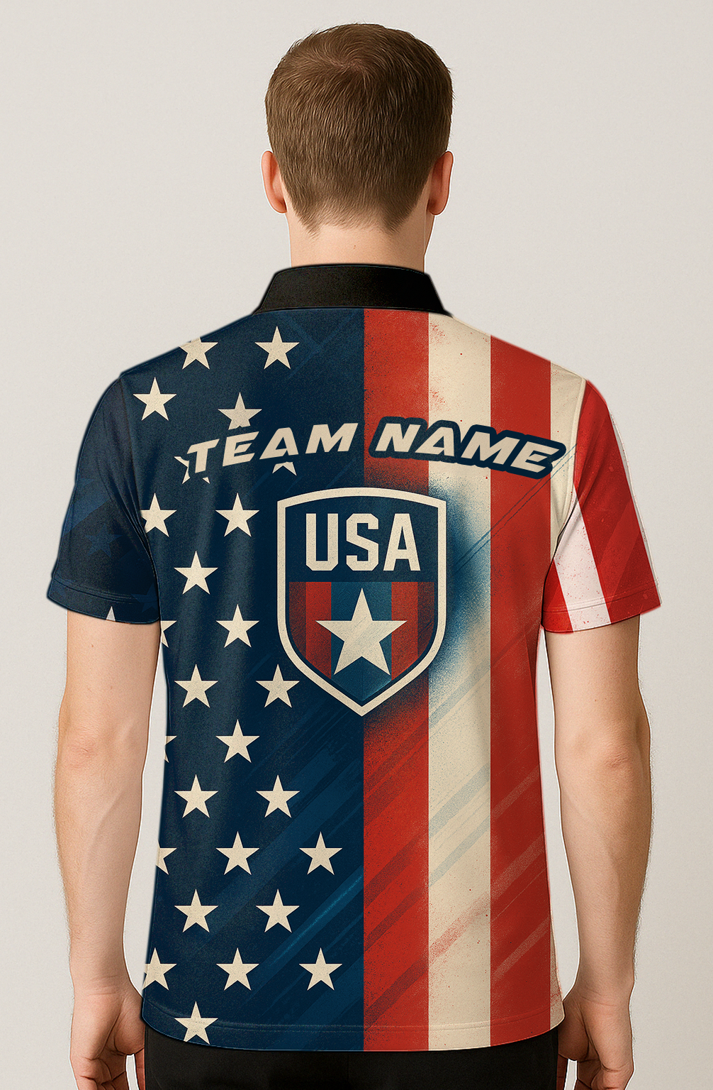 Patriotic Stars Stripes Shield Valor Bowling Jersey