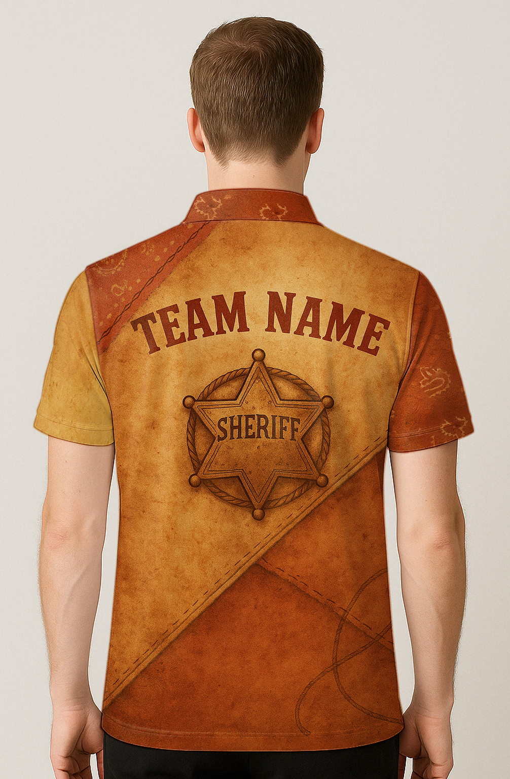 Rustic Vintage Western Sheriff Bowling Jersey