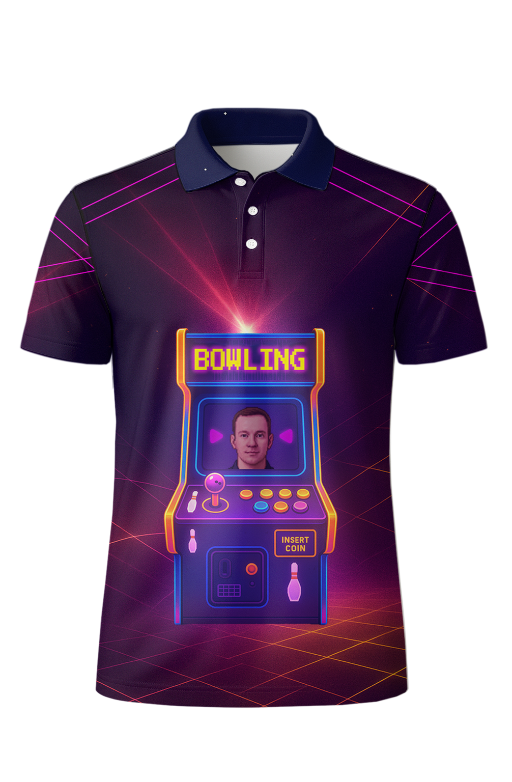 Exploding Neon Arcade Machine Bowling Jersey