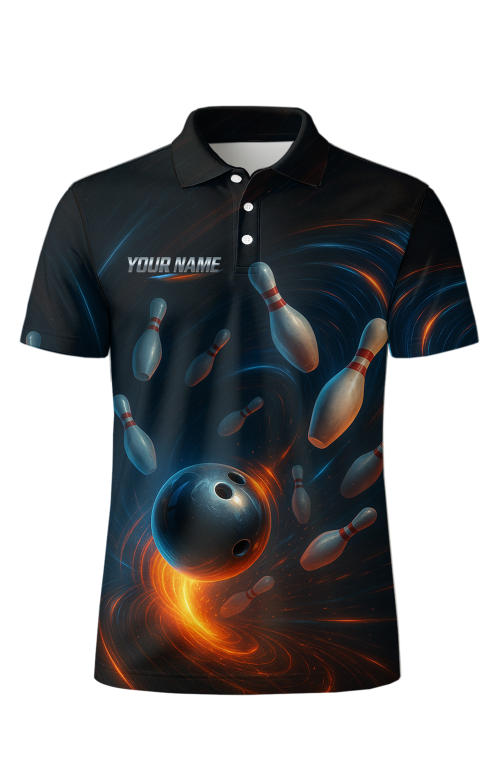Cosmic Vortex Energy Trails Bowling Jersey