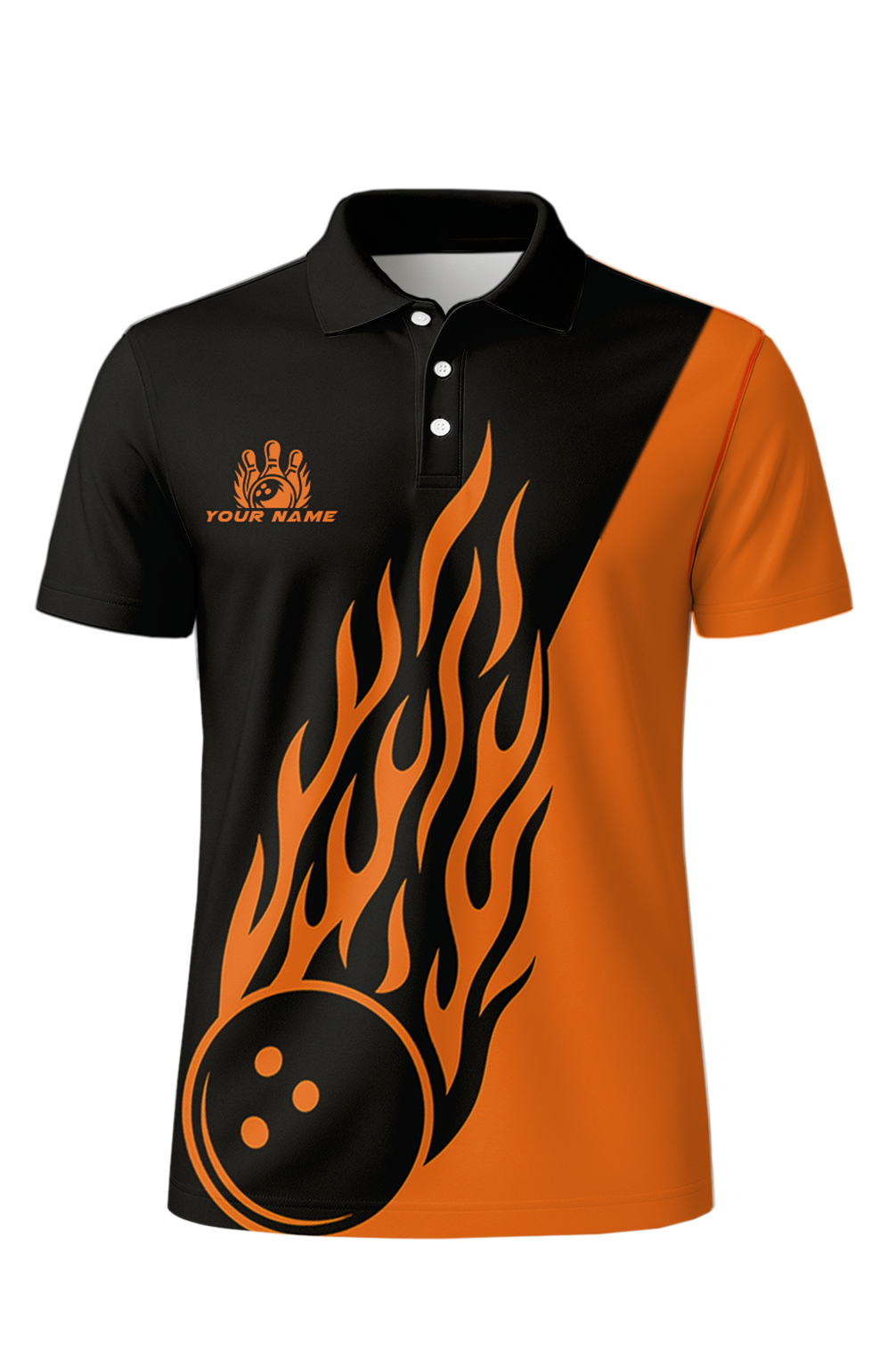Fiery Flames Diagonal Split Bowling Jersey