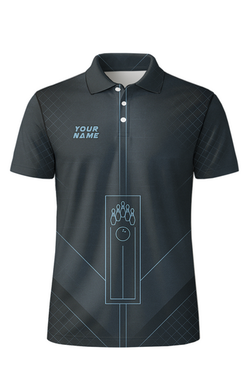 Minimalist Lane Diagram Grid Bowling Jersey